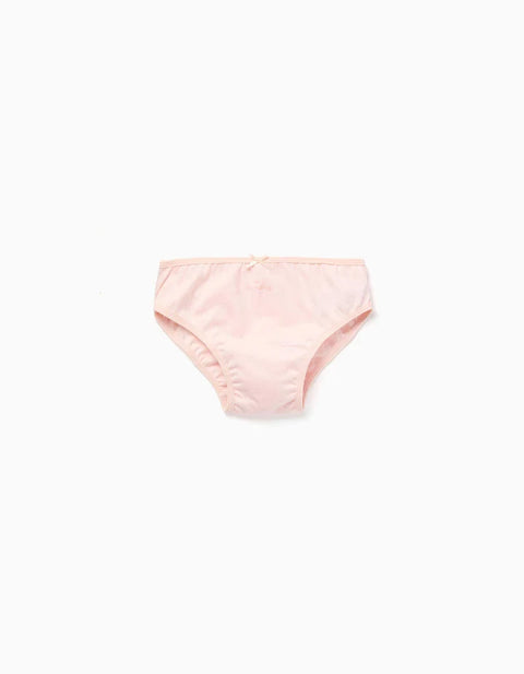 Pack of 7 Cotton Briefs with Weekdays Print for Girls, Pink/White