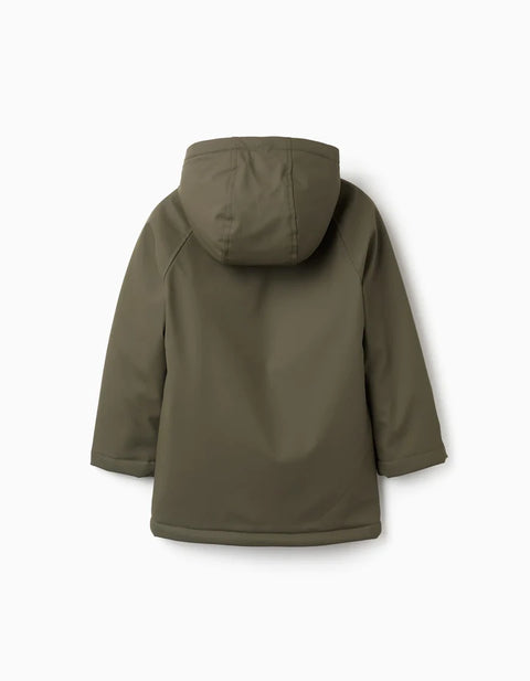 Hooded Parka with Sherpa Lining for Boys, Khaki