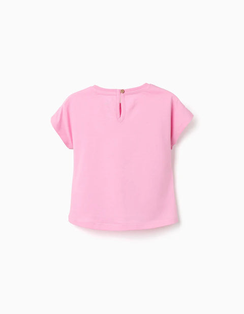 Cotton T-Shirt with Minnie Print for Baby Girls, Pink