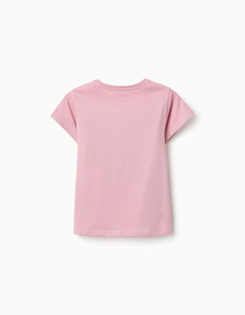 Cotton T-Shirt with Minnie Print for Girls, Pink