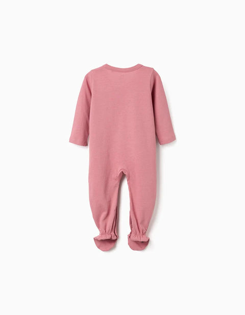 Pack of 2 Cotton Babygrows with Prints for Newborn and Baby Girls, Pink