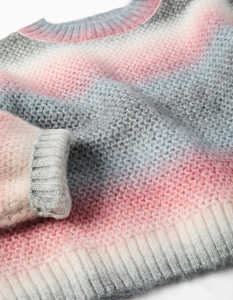 Thick Knit Jumper with Gradient Effect for Girls, Multicolour