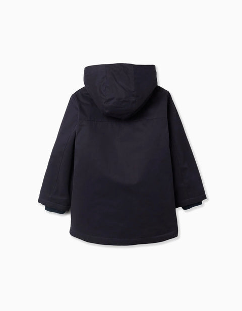 3-in-1 Padded Parka with Hood for Boys, Navy Blue/Dark Green