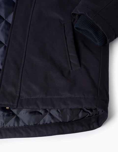 3-in-1 Padded Parka with Hood for Boys, Navy Blue/Dark Green