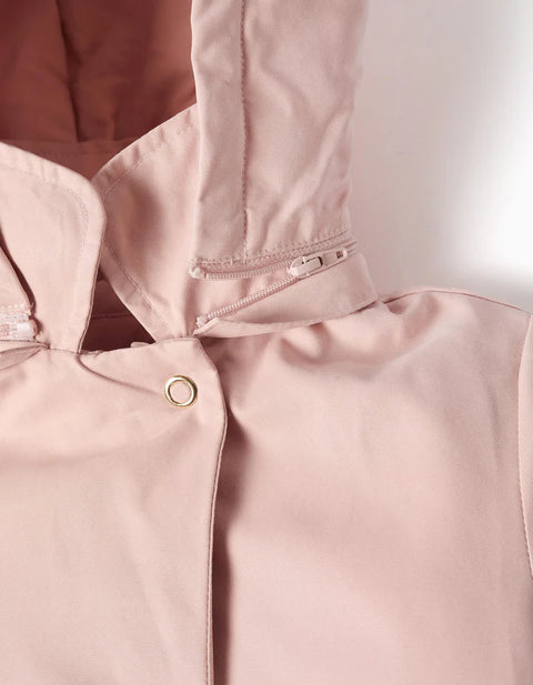 Padded Parka with Detachable Hood and Pockets for Girls, Light Pink