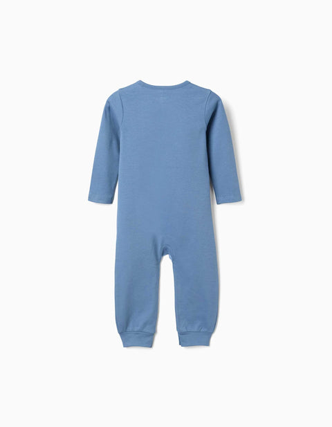 2 Cotton Sleepsuits with Mickey for Newborn and Baby Boys, Blue/White