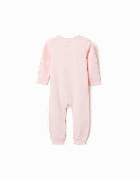 2 Cotton Sleepsuits with Minnie for Newborn and Baby Girls, Pink/White