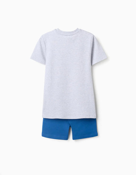 Short Pyjamas with Spider-Man Glow-in-the-Dark Print for Boys, Grey/Blue