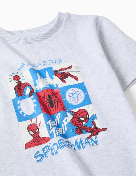 Short Pyjamas with Spider-Man Glow-in-the-Dark Print for Boys, Grey/Blue