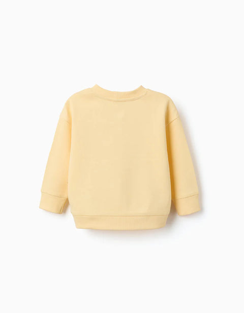 Cotton Sweatshirt with Lightning McQueen for Babies and Boys, Yellow