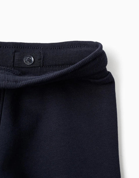Brushed Fleece Joggers with Cargo Pockets for Baby Boys, Navy Blue