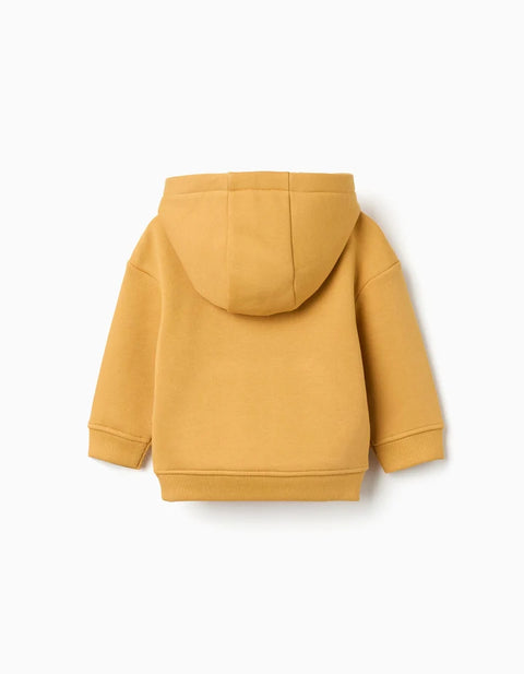 Brushed Hooded Sweatshirt with Tiny Friends Print for Baby Boys, Yellow