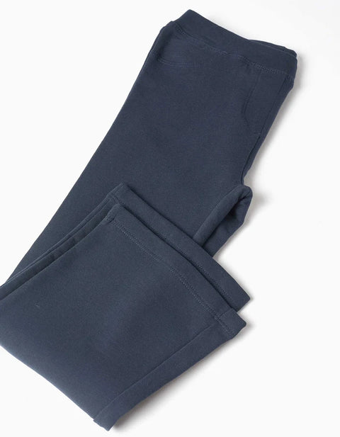 Flared Brushed Jeggings for Girls, Navy Blue