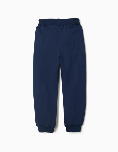 Brushed Joggers with Spider-Man Print and Drawstring for Boys, Navy Blue