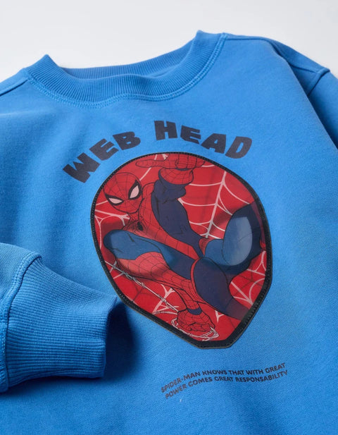 Brushed Sweatshirt with Spider-Man Lenticular Print for Boys, Blue