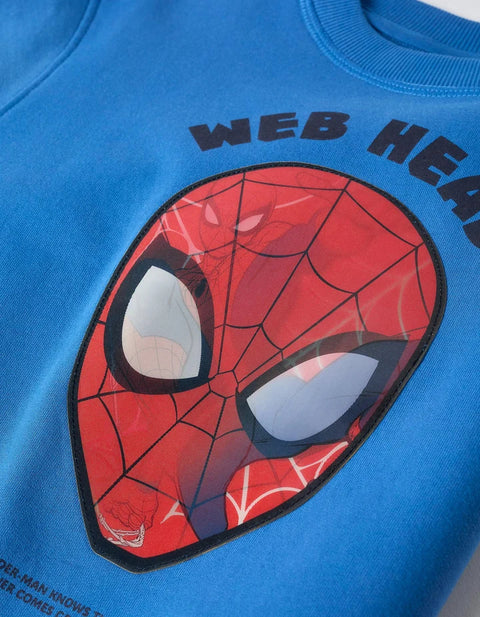 Brushed Sweatshirt with Spider-Man Lenticular Print for Boys, Blue