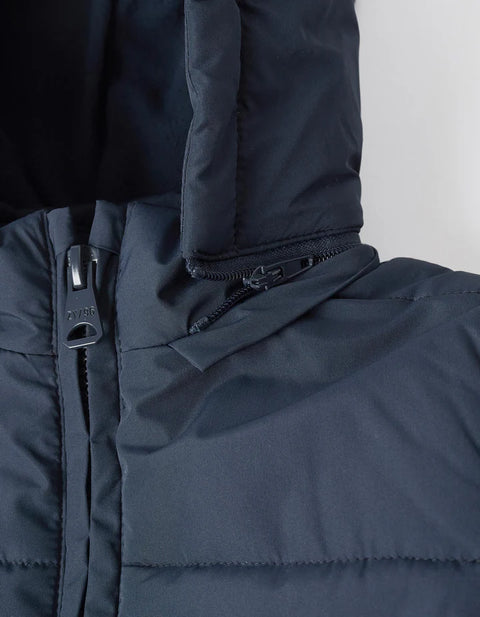 Puffer Jacket with Detachable Hood for Baby Boys, Navy Blue