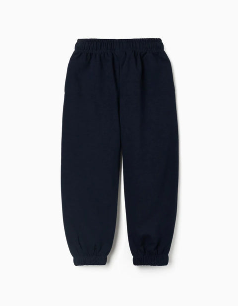 Fleece Joggers with Drawstring and Pockets for Girls, Dark Blue