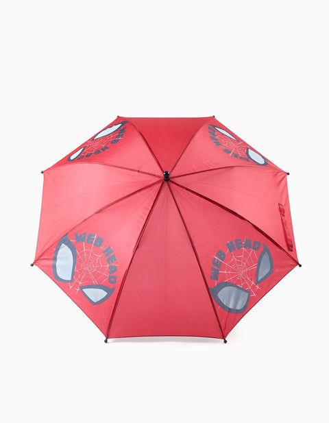 Automatic Umbrella with Spider-Man Print for Boys, Red