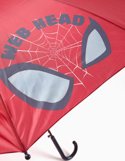 Automatic Umbrella with Spider-Man Print for Boys, Red