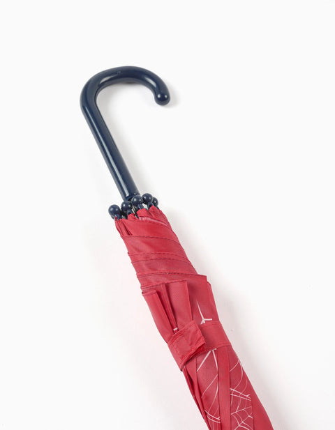 Automatic Umbrella with Spider-Man Print for Boys, Red