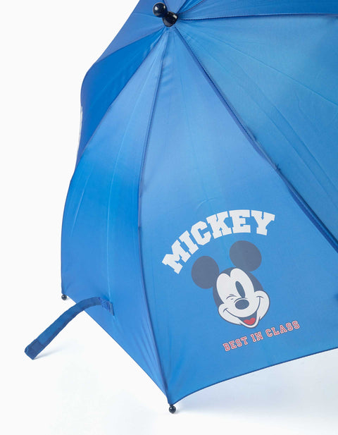 Automatic Umbrella with Mickey Print for Babies and Boys, Blue