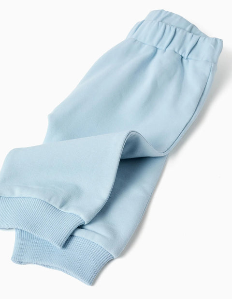 Brushed Jogging Set with Mickey Motif for Newborn Boys, Blue/White