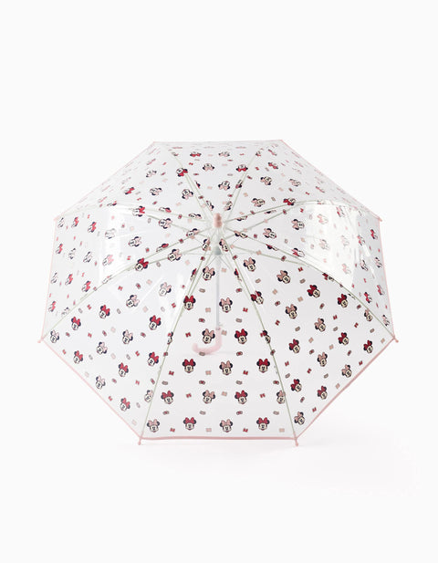 Automatic Umbrella with Minnie Print for Babies and Girls, Transparent