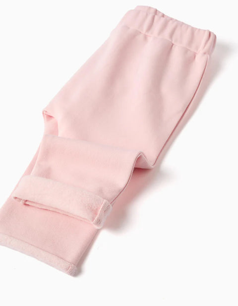 Brushed Jogging Set with Minnie Motif for Newborn Girls, Pink/White