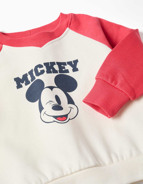 Brushed Jogging Set with Mickey for Babies and Boys, Red/White/Blue