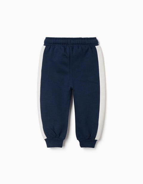 Brushed Joggers with Mickey Print for Babies and Boys, Navy Blue/White