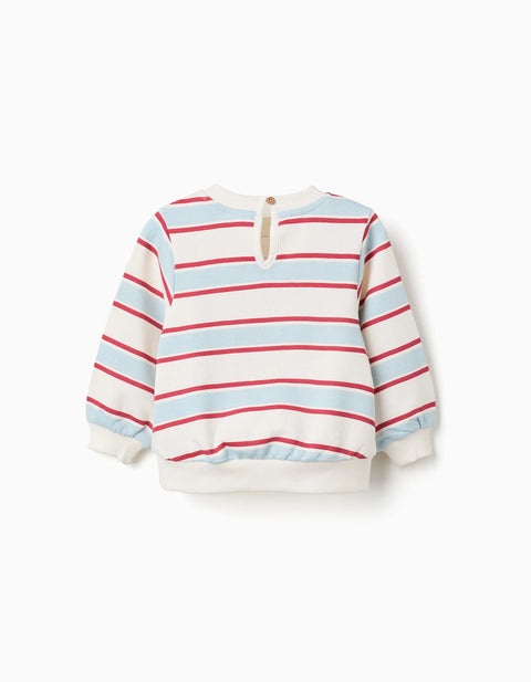 Striped Brushed Sweatshirt with Minnie for Babies and Girls, Multicolour