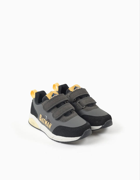 Light-up Trainers with Batman Print for Boys, Grey/Black/Yellow