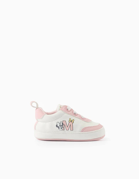 Pre-Walker Trainers with Minnie Print for Newborn Girls, Pink/White