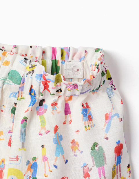 Top and Shorts with Print Carolina Celas x Zippy for Baby Girls, White