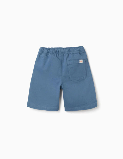 Long Cotton Shorts with Drawstring Carolina Celas x Zippy for Boys, Blue