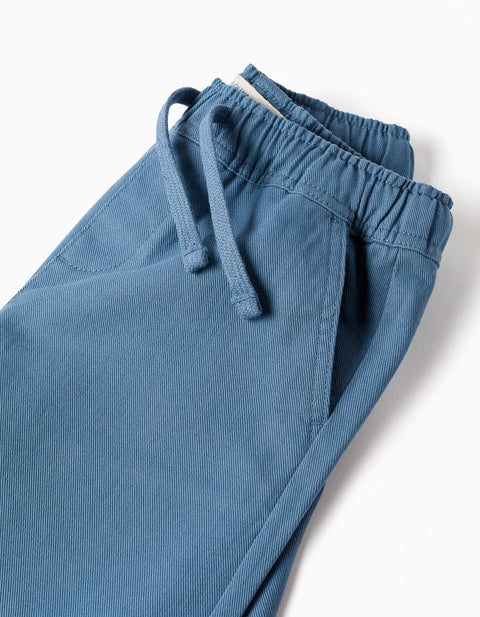 Long Cotton Shorts with Drawstring Carolina Celas x Zippy for Boys, Blue