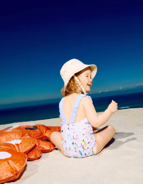 Swimsuit with Print Carolina Celas x Zippy for Baby Girls, White