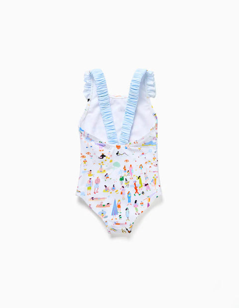 Swimsuit with Print Carolina Celas x Zippy for Baby Girls, White