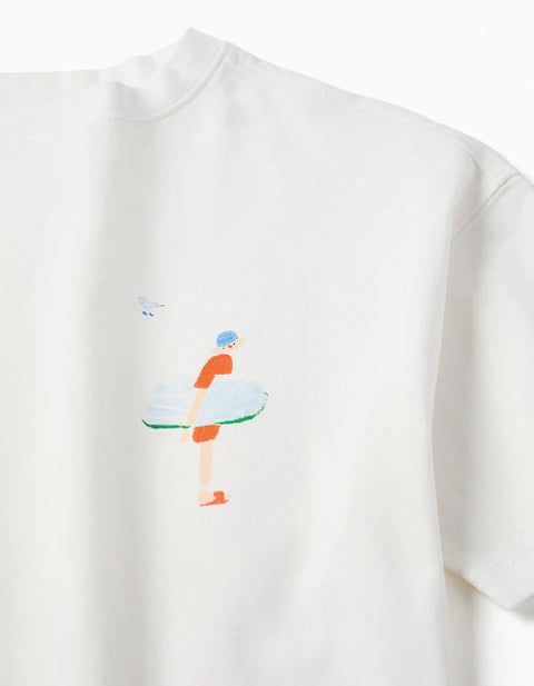 Cotton T-Shirt with Print Carolina Celas x Zippy for Boys, White