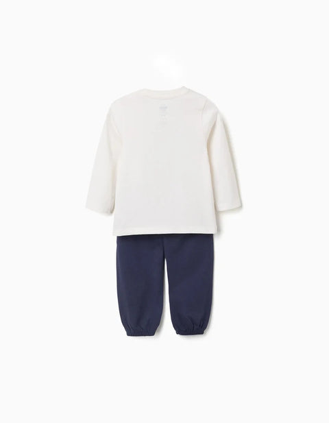 Long Sleeve Pyjamas with Paw Patrol Print for Baby Boys, White/Blue