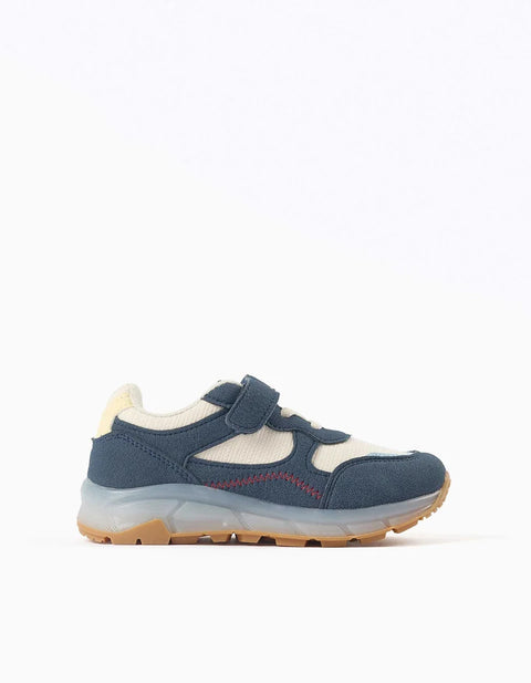 Light-up Trainers with Non-Slip Sole for Boys, Blue/Beige/Yellow