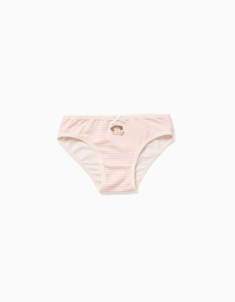 Pack of 5 Cotton Briefs with Jessie Prints for Girls, White/Pink/Blue