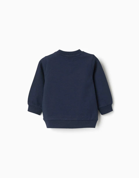 Cotton Sweatshirt with Paddington Print for Baby Boys, Navy Blue