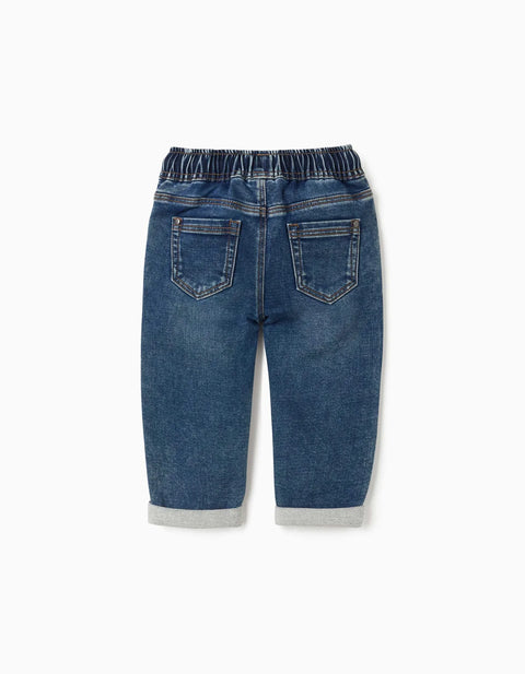 Pull-on Jeans with Drawstring for Baby Boys, Dark Blue