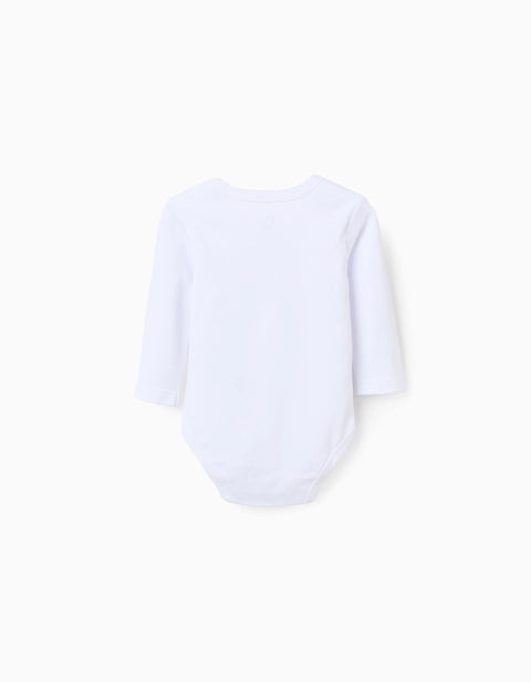 Pack of 4 Bodysuits with Lap Shoulders for Newborns and Babies, White